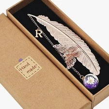 Exquisite Metal Feather Bookmark Rose Gold Help Reading Beautiful Decoration ...