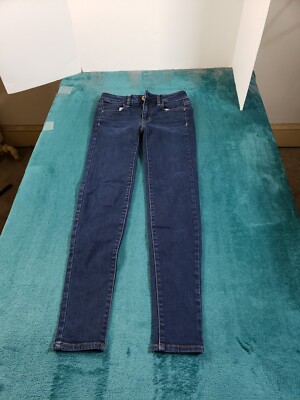 American Eagle Jeans Sz 00 Womens Blue Ladies Pants Stretch Mid Rise Jegging