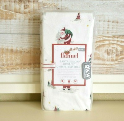 pottery barn flannel crib sheet