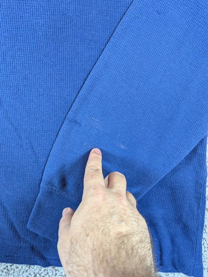 Camisa Henley Tejida Gofre Manga Larga Roble Mossy Hombres XL Azul Capa Base Leer Desc. Foto 3 de 4