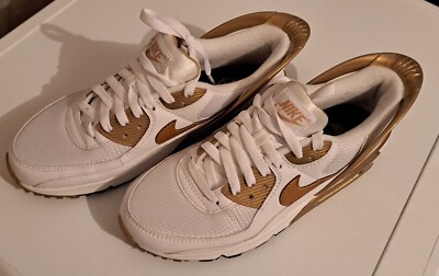 NIKE Air Max 90 FlyEase CU0814-100 Gr. 40 (weiß, metallic gold)