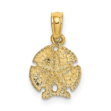 14k Yellow Gold Starfish on Sand Dollar Pendant Perfect Gift for Her