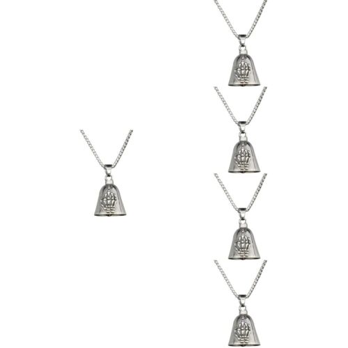  Zestaw 5 dzwonków Charm Srebrny łańcuszek Naszyjnik do biżuterii Vintage Dekoracja - Zdjęcie 1 z 12