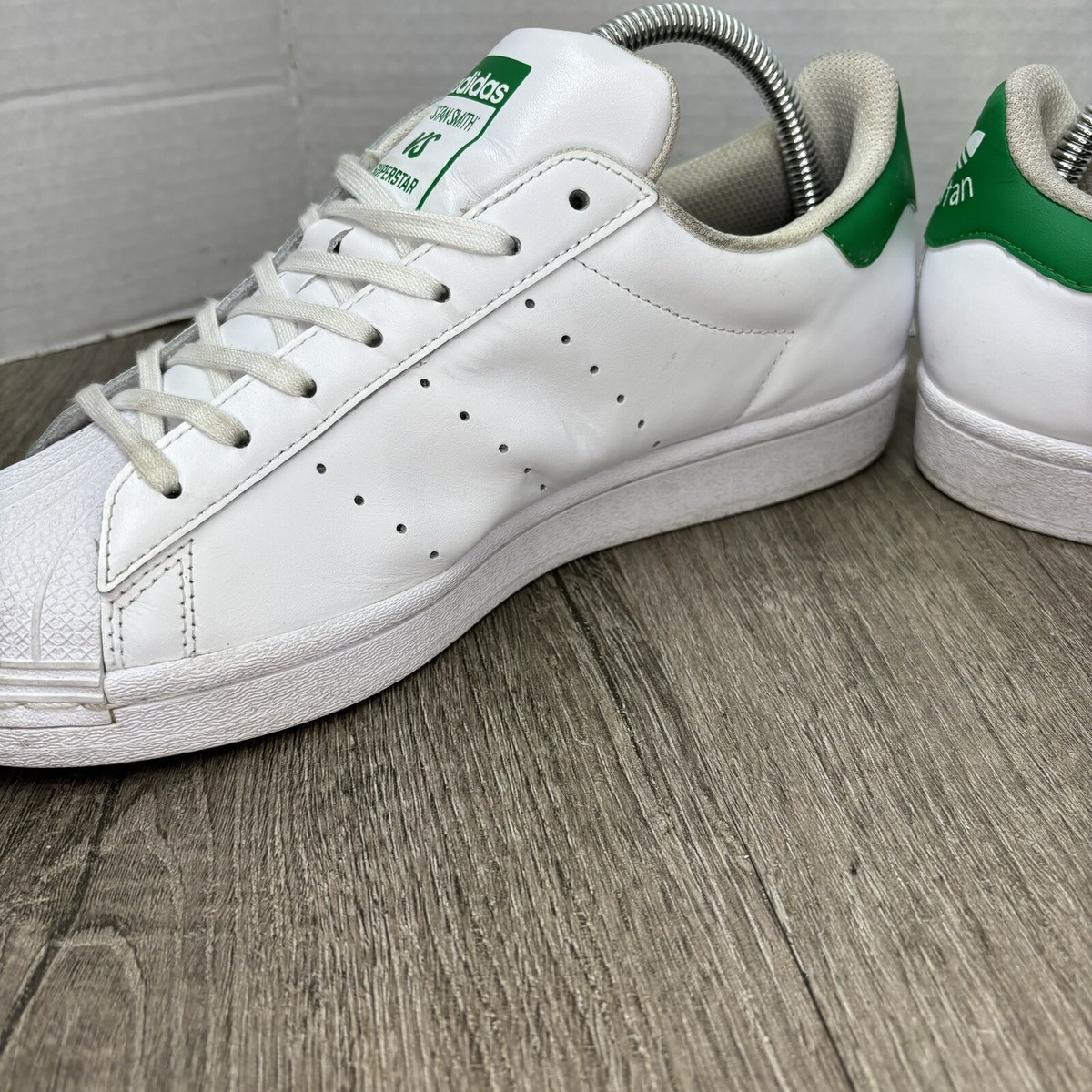 RARE ADIDAS SUPERSTAN STAN SMITH VS SUPERSTAR SHELLTOP MEN'S WH/GR