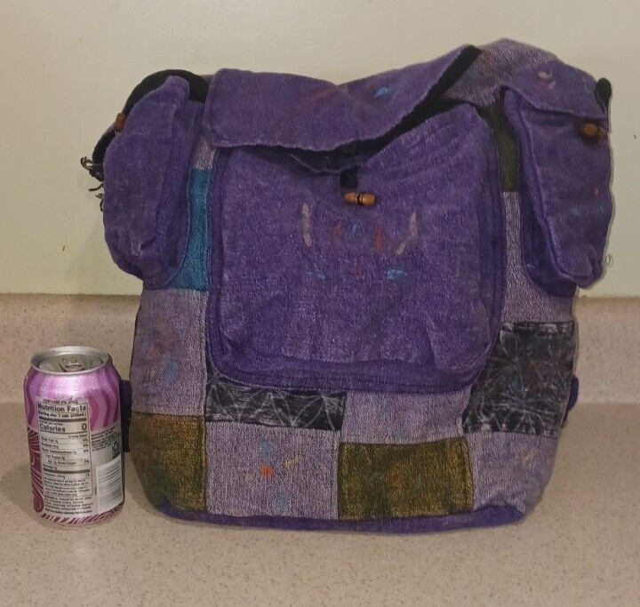 Purple Patchwork Boho Rucksack Backpack Handmade … - image 5