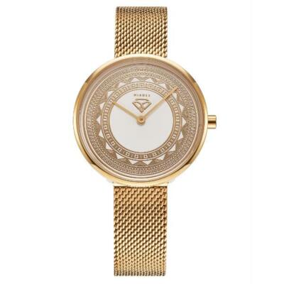 Damenuhr Gold vergoldet Armbanduhr Uhr 24 Karat WASSERFEST U6040DS