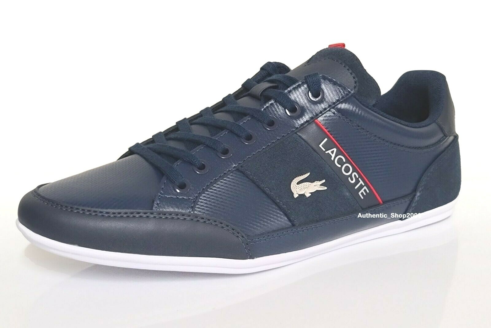 Lacoste Brand Chaymon 0721 2 Men Fashion Casual Shoes Sneakers Black Blue  White | eBay