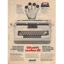 1976 Olivetti's Lexicon 82 Electric Typewriter & Doral Cigarettes Print Ad thumbnail