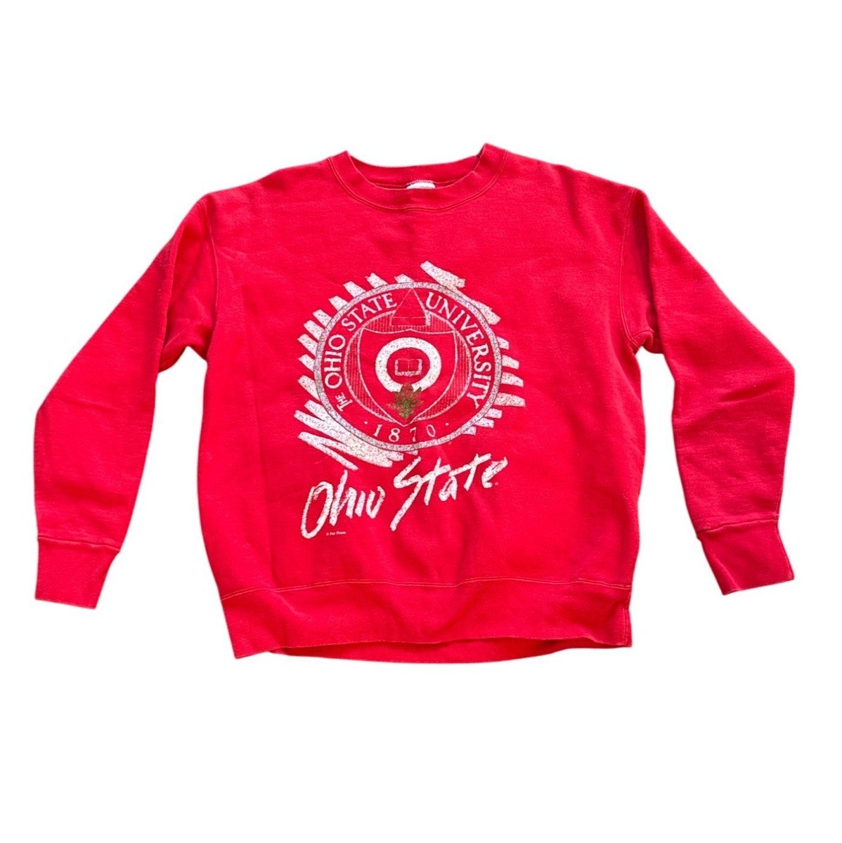 Vintage Ohio State University Red Sweatshirt Medium Delta 90/10 Cotton Made  In U