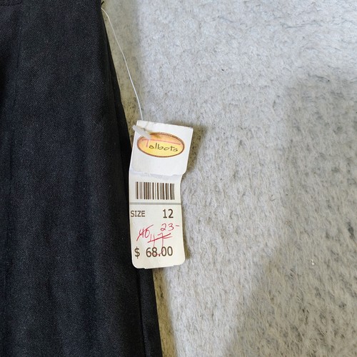 Talbots Midi Skirt Women's 12 Black Stretch Back Slit A-Line Classic Vintage NWT - Picture 6 of 10
