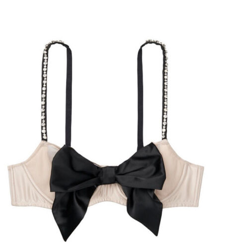 Victoria’s Secret DREAM ANGELS Wicked Unlined Rhinestones Bra 36DD With Bow Nude - Picture 2 of 4