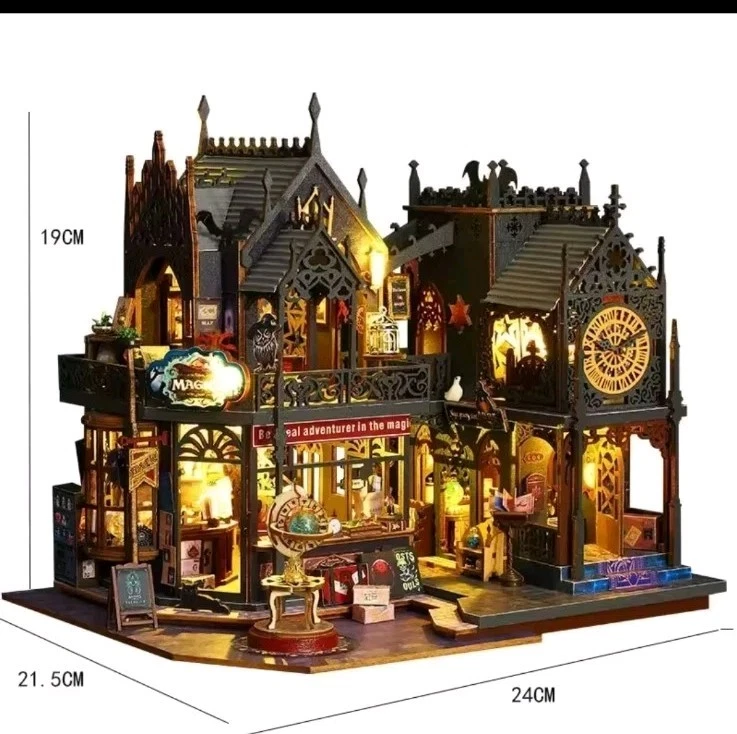 Hágalo usted mismo Kit de Casa Miniatura Holo Magic City 2 Mini Casa de Muñecas Kit de Construcción con LED Nuevo Foto 3 de 4