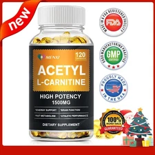 Acetyl L Carnitine Capsules 1500mg Strong Fat Burner Dietary Supplement Pills 
