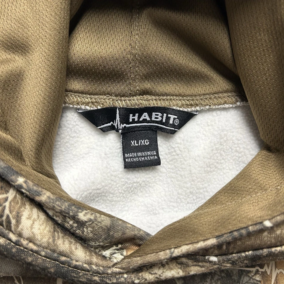 Habit Woodland Camo Hoodie Sweatshirt Realtree Edge Hunting Youth XL - Image 4 of 4