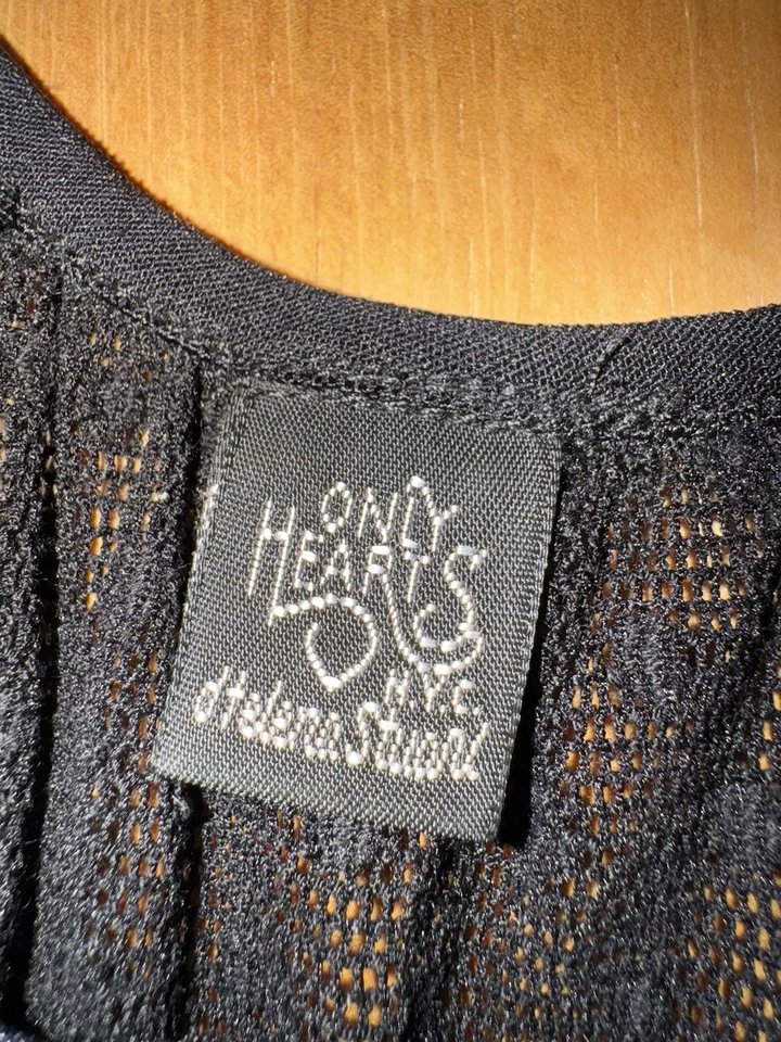 复古 Only Hearts Helena Stuart NYC 女式蕾丝花卉内衣连衣裙透明 XS/S — 第 2/4 张图片