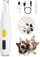 Quiet Safe Dog Cat Paw Trimmer Clipper LED Light Waterproof Rechargeable