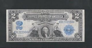 RARE NAPIER/MCCLUNG 1899 $ 2 MINI PORTHOLE SILVER CERT. NO PINHOLES OR TEAR