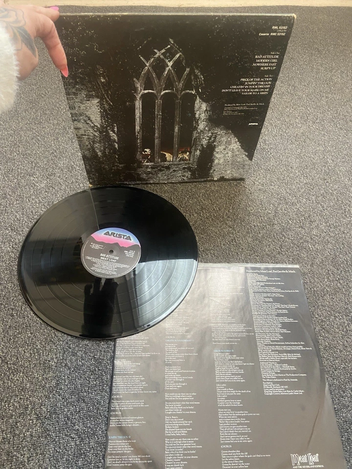 MEAT LOAF BAD ATTITUDE 1984 Vintage Vinyl Lp Record Album + Song Lyrics - Image 3 of 4