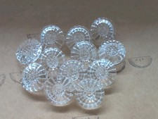 &hearts;Nr. 152- Vintage Glaskn&ouml;pfe 12 St&uuml;ck Blumen transparent DM 18 mm&hearts;