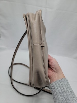 Coach 57325 Grey Leather Crossbody Clutch Bag Silver Hardware | eBay