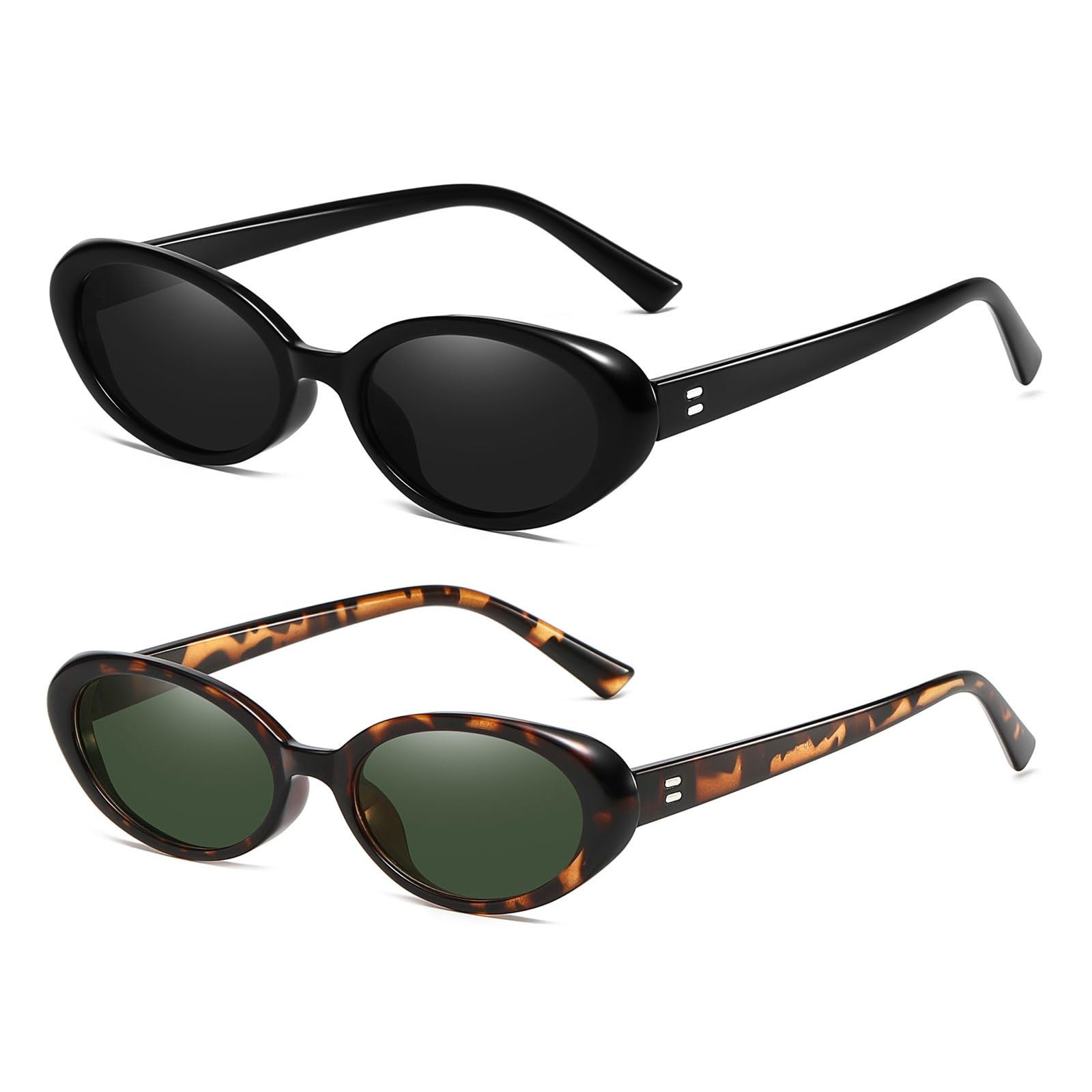Lunettes de soleil ovales homme femme rétro vintage en acétate écaille