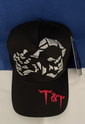 TACOS & TEQUILA- T&T- Las Vegas Skull Logo Mesh Strap Back Trucker Style Hat Cap
