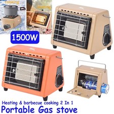 1.5KW Portable Gas Stove Heating Barbecue Cooking 2 In1 Camping Tent Heater New