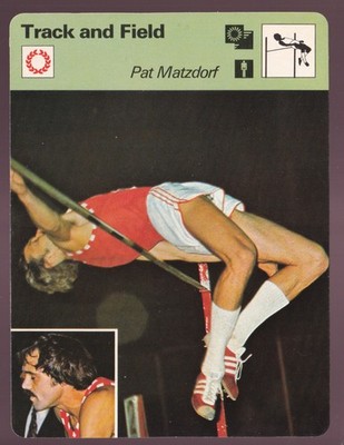 PAT MATZDORF American Track High Jump Photo 1979 UK SPORTSCASTER CARD #83-17