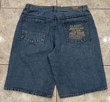 Vtg SZ 40 PHAT FARM Denim Jean Shorts Blue Baggy Skater Grunge Y2K 13" Jorts