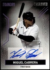 2025 Pulse Foundry #ENG-MC Miguel Cabrera Engraved Auto Purple Foil #/10 G2
