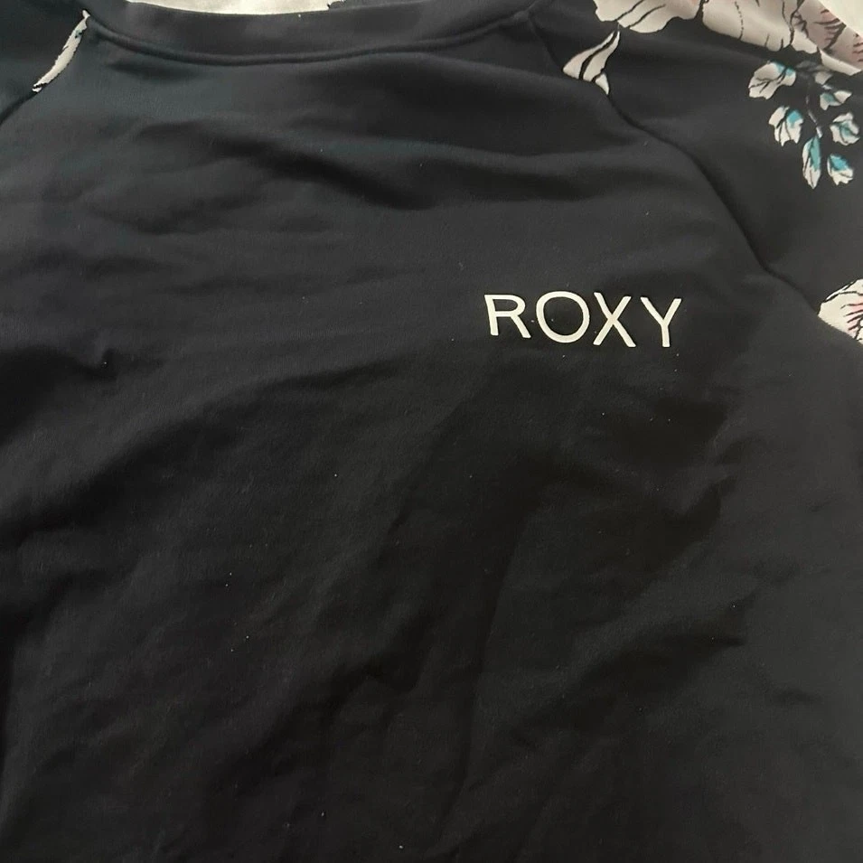 Roxy Manga Larga Negro y Floral Cremallera Trasera Una Pieza Talla M Foto 3 de 4