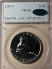 1957 Proof Franklin Half Vintage Rattler Holder CAC Approved PCGS PR66 Ogh