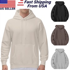 Men Hoodie Casual Hooded Pocket Slim Fit Sweatshirts Pullover Sweater Tops USA