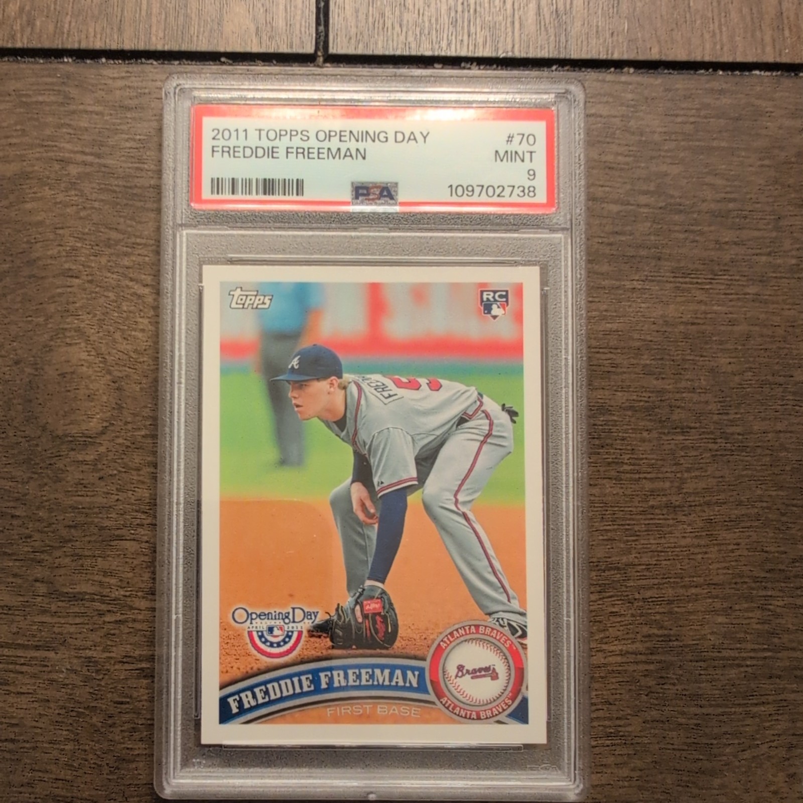2011 TOPPS Opening Day Freddie Freeman Braves Dodgers Rookie PSA 9