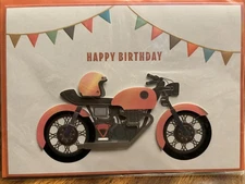PAPYRUS New Greeting Card Orange Motorcycle “Happy Birthday.. “Enjoy The Ride”