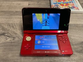 Nintendo 3DS Flame Red CTR-001 NTSC - Tested - Stylus, Game, Charger Included