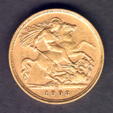 Australia.  1908 Melbourne - Half Sovereign..   aVF