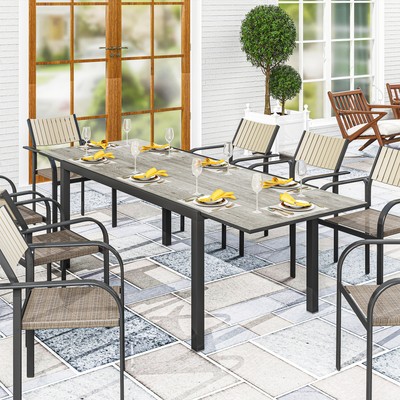 Outsunny Gartentisch Ausziehbarer Esstisch für 6-8 Personen, 160/240 x 90cm