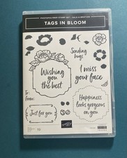 Stampin’ Up!  Juego de sellos TAGS IN BLOOM. Miss Your Face, envío de abrazos, flores