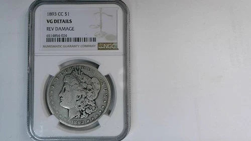 1893 CC Morgan Silver Dollar NGC VG Details
