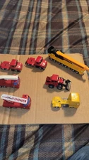 Vintage Lot Of 7  SIKU Diecast Cars, Tractor,trailers, Used 