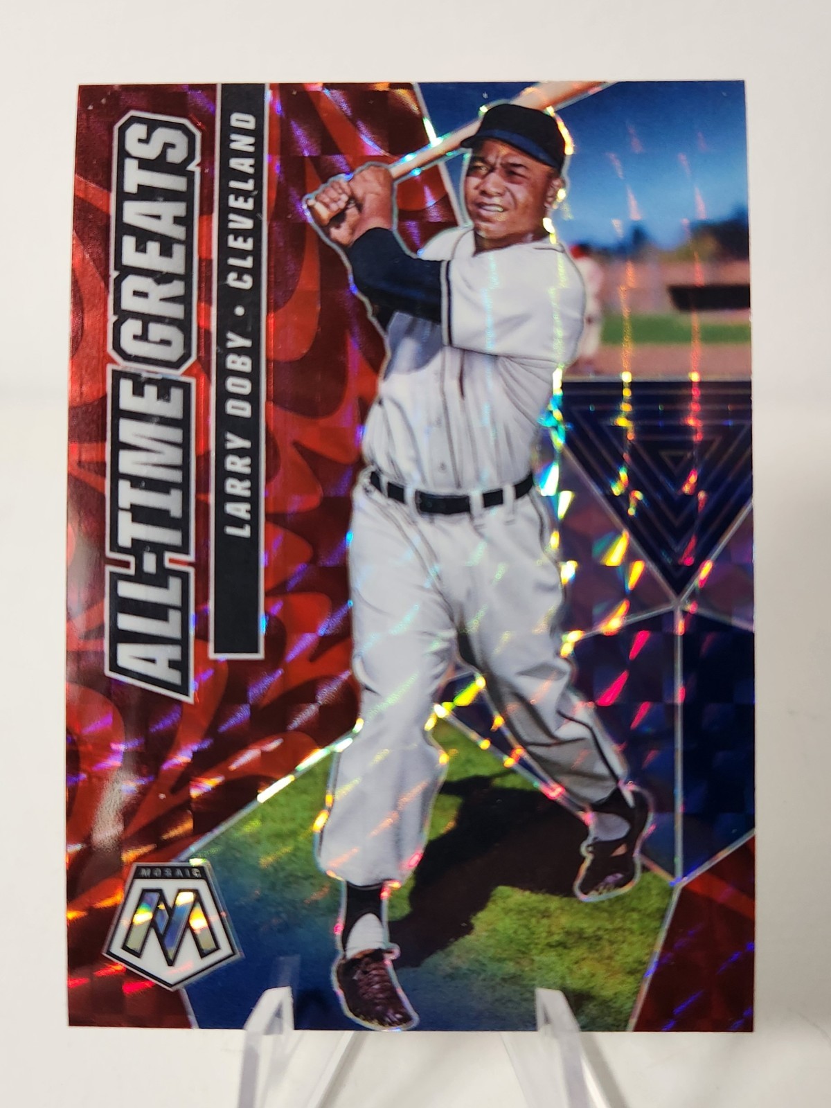 2021 Mosaic Baseball #ATG10 Larry Doby Red Reactive Mosaic All Time Greats