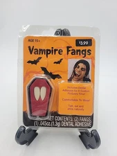 Halloween Costume Adult Realistic Vampire Fangs Custom Fit w/dental adhesive NWT