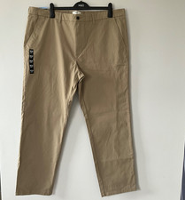 Marks & Spencer Neutral Brown Chino Trousers W44/L31 Regular Cotton Stretch