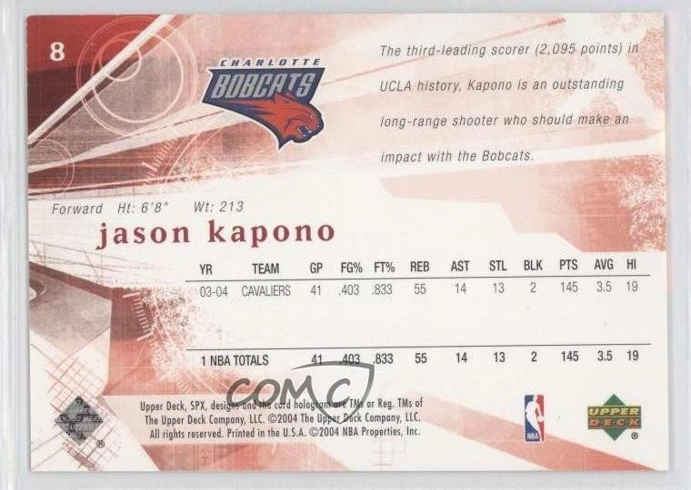 2004-05 SPx Spectrum /25 Jason Kapono #8 - Image 2 of 2