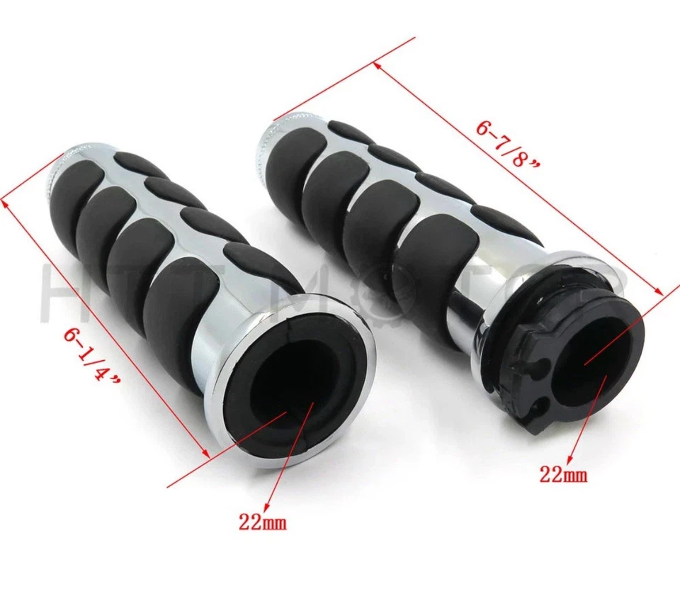 Custom Chrome 7/8" 22mm Handlebar Grips For Honda Goldwing Gl1200 1982-1987 Foto 3 de 3