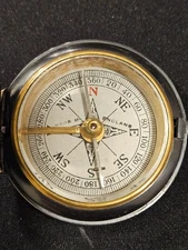 WWI Era Francis Barker Type Pocket Compass 45 mm Nickel Hunter Case England