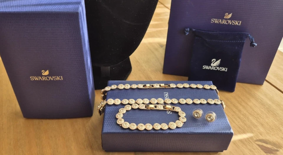 Conjunto completo de joias Swarovski Angelic ouro rosa – caixa e bolsa incluídas - Imagem 2 de 4