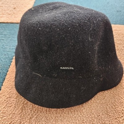 Kangol Heritage Black Wool Trilby Bucket Hat Men's Large Cap 68438 Y2K 90s X8a
