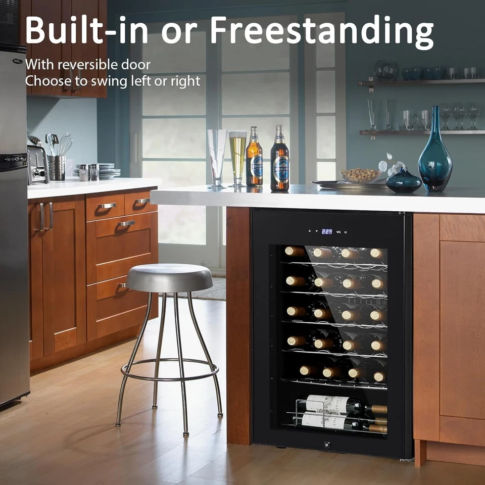 Refrigerador de vino refrigerador debajo del mostrador panel táctil inteligente externo y luz LED Foto 3 de 4